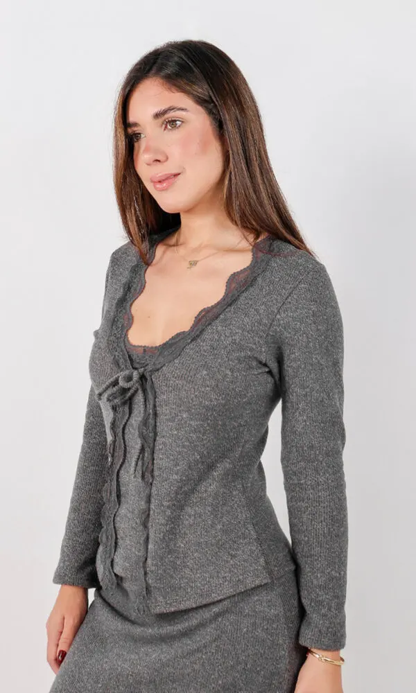 Cardigan Rib Laise Charcol